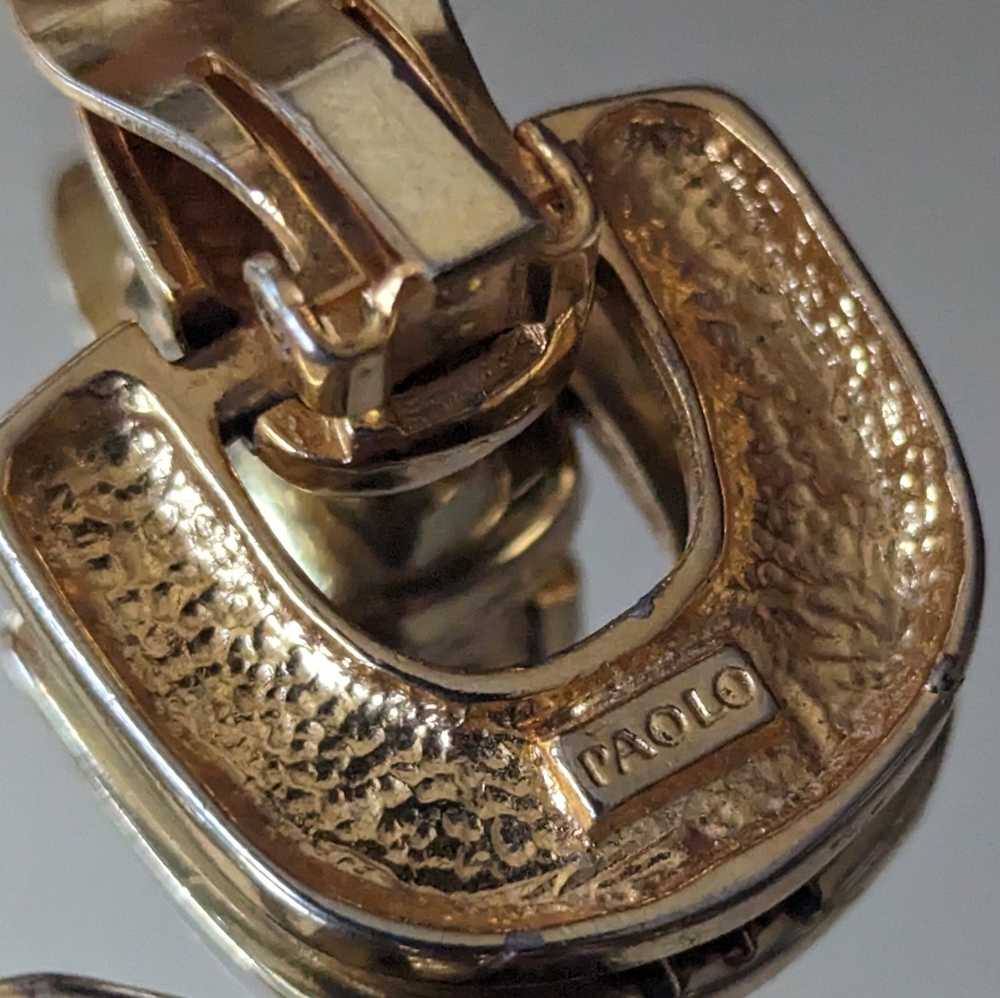RARE‼️2PC💯GUCCI WEB DOOR-KNOCKER  CLIPS & NECKLACE BY PAOLO GUCCI - Picture 11 of 12